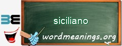 WordMeaning blackboard for siciliano